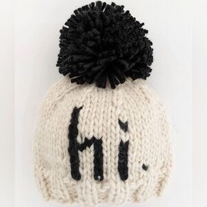“Hi” Knit Baby Pom Pom Beanie
